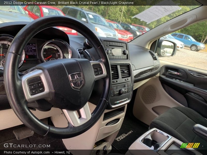 Brilliant Black Crystal Pearl / Black/Light Graystone 2012 Dodge Grand Caravan Crew