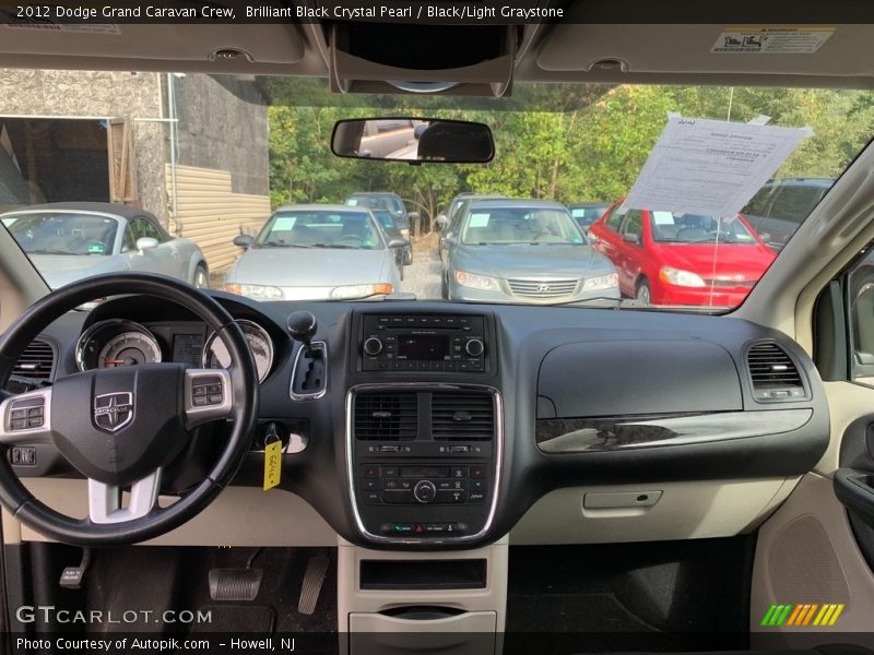 Brilliant Black Crystal Pearl / Black/Light Graystone 2012 Dodge Grand Caravan Crew