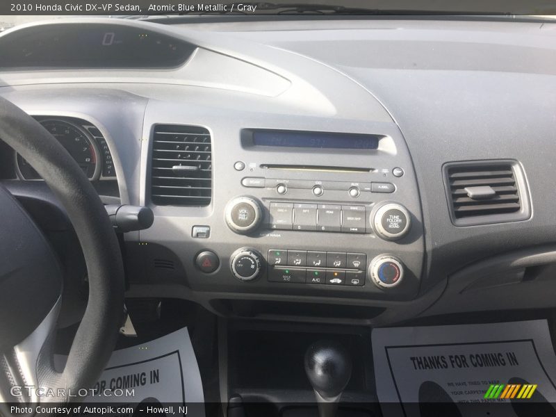 Atomic Blue Metallic / Gray 2010 Honda Civic DX-VP Sedan