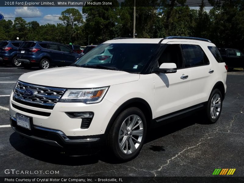 White Platinum / Medium Stone 2018 Ford Explorer Limited