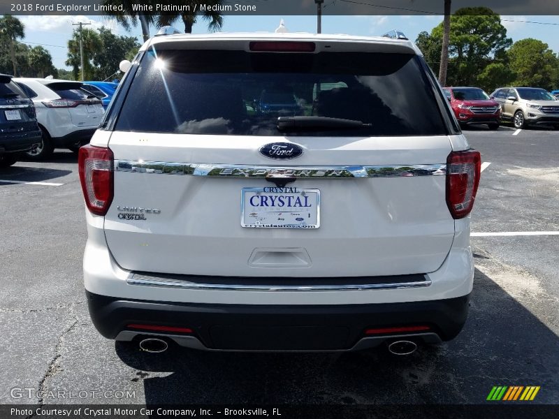 White Platinum / Medium Stone 2018 Ford Explorer Limited