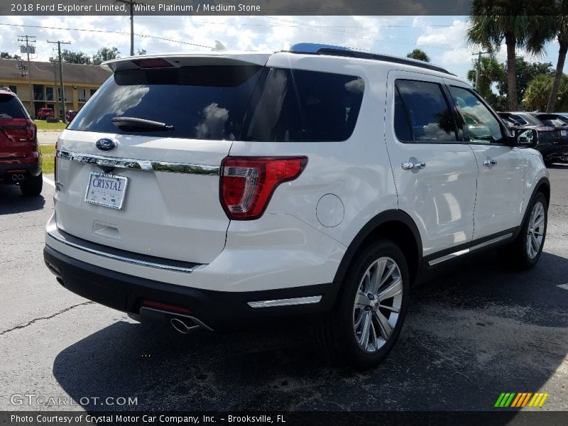 White Platinum / Medium Stone 2018 Ford Explorer Limited