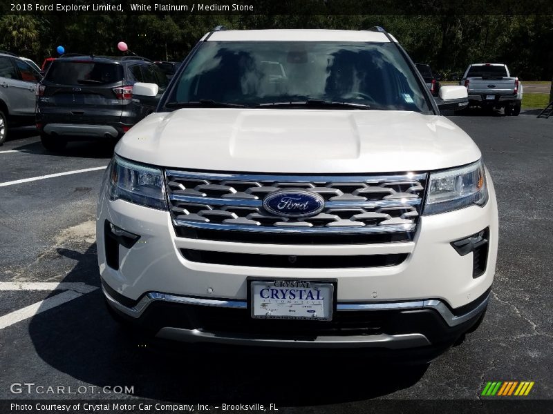 White Platinum / Medium Stone 2018 Ford Explorer Limited