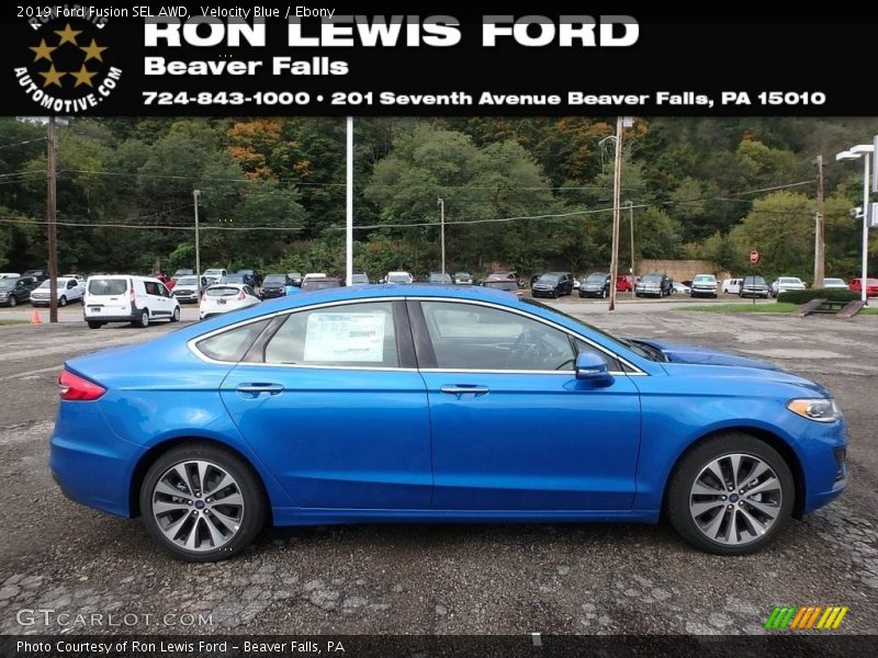 Velocity Blue / Ebony 2019 Ford Fusion SEL AWD