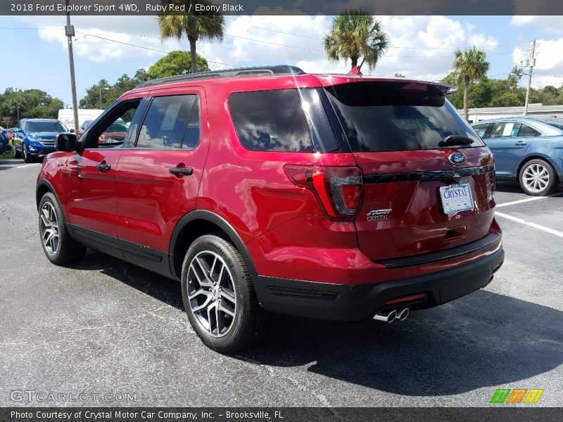 Ruby Red / Ebony Black 2018 Ford Explorer Sport 4WD