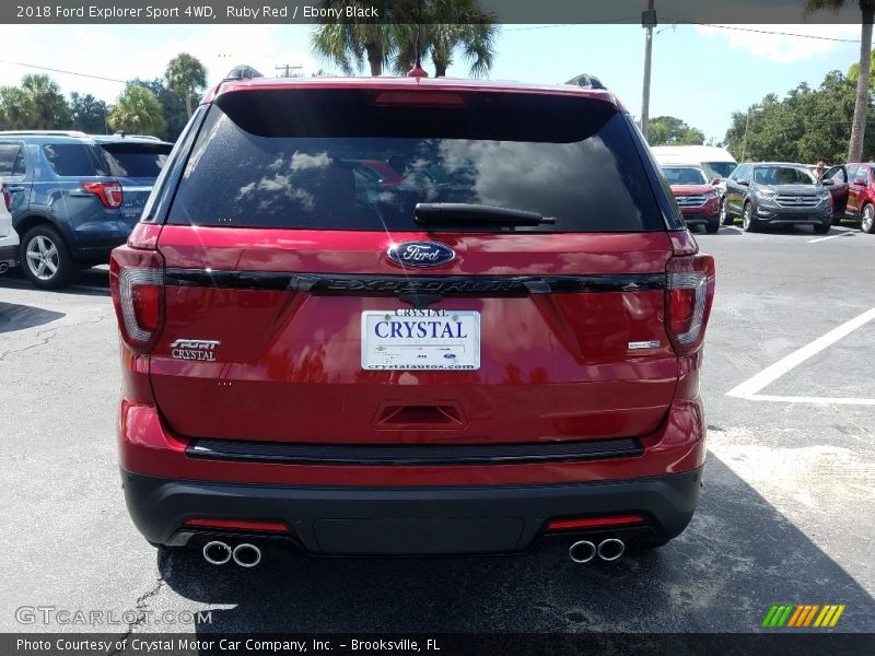 Ruby Red / Ebony Black 2018 Ford Explorer Sport 4WD