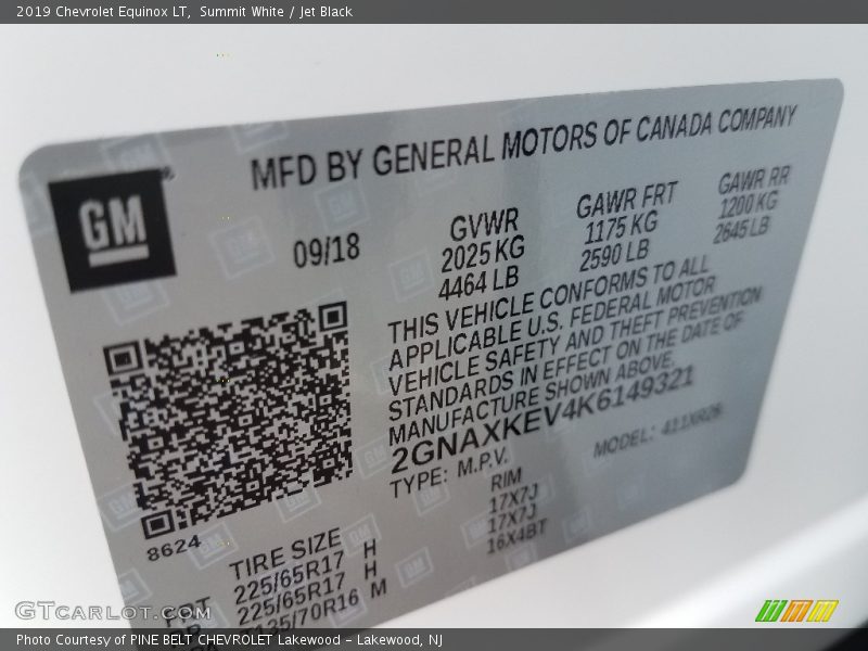Summit White / Jet Black 2019 Chevrolet Equinox LT