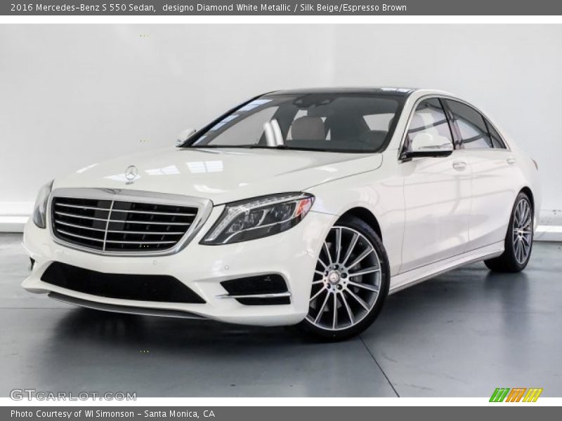 designo Diamond White Metallic / Silk Beige/Espresso Brown 2016 Mercedes-Benz S 550 Sedan