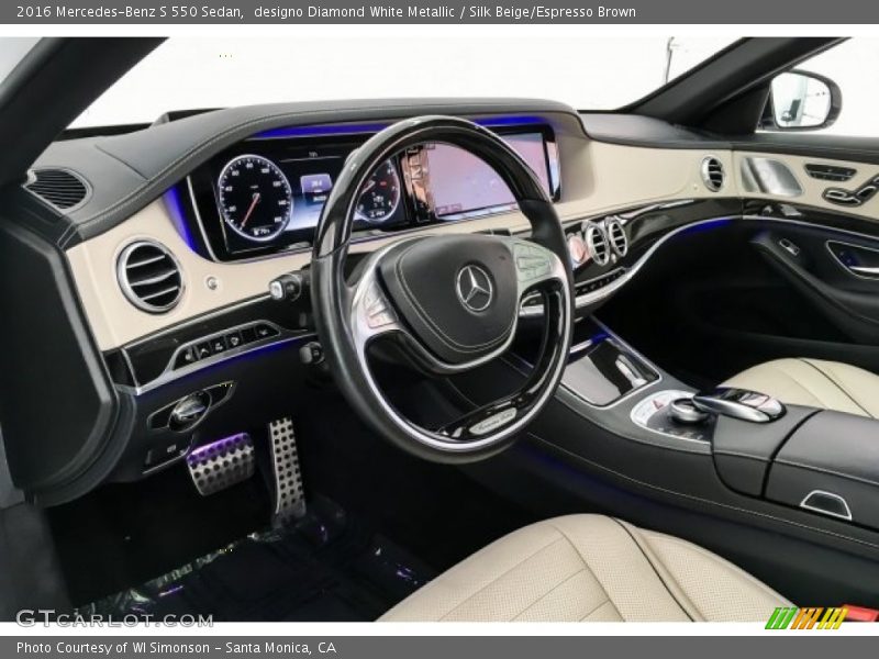 designo Diamond White Metallic / Silk Beige/Espresso Brown 2016 Mercedes-Benz S 550 Sedan