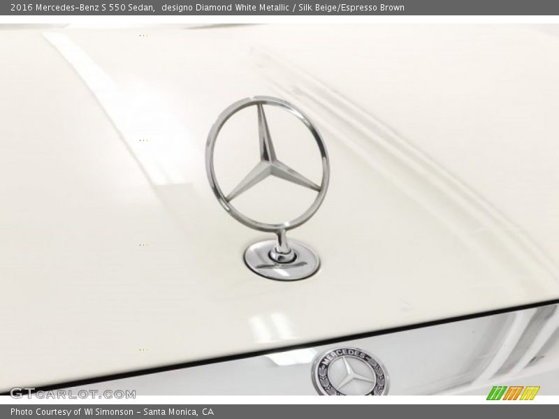 designo Diamond White Metallic / Silk Beige/Espresso Brown 2016 Mercedes-Benz S 550 Sedan