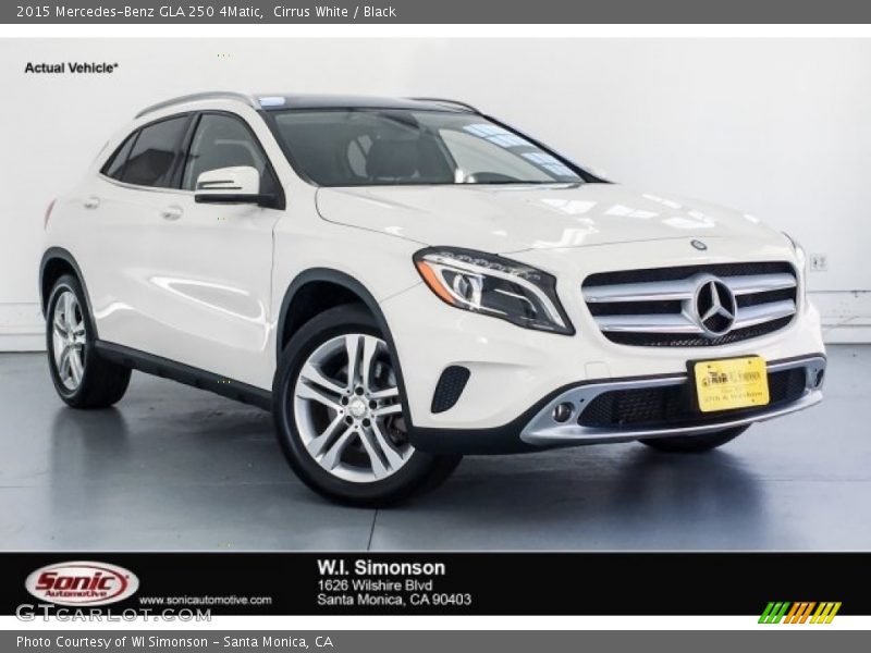 Cirrus White / Black 2015 Mercedes-Benz GLA 250 4Matic