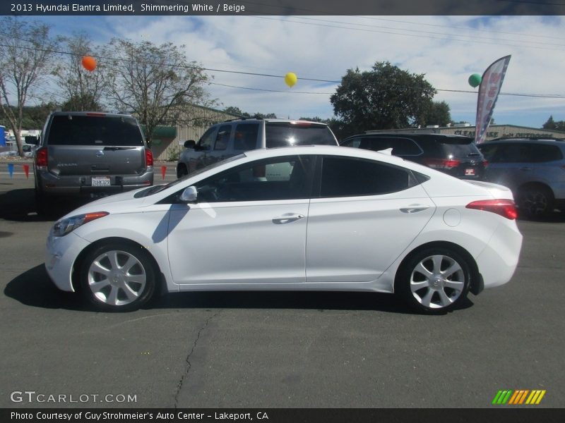 Shimmering White / Beige 2013 Hyundai Elantra Limited
