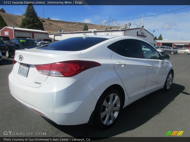 Shimmering White / Beige 2013 Hyundai Elantra Limited