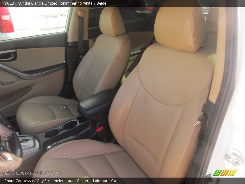 Shimmering White / Beige 2013 Hyundai Elantra Limited
