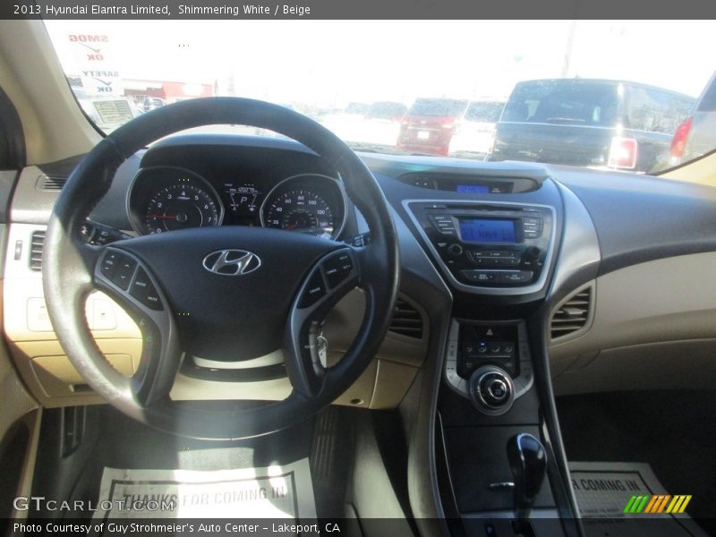 Shimmering White / Beige 2013 Hyundai Elantra Limited