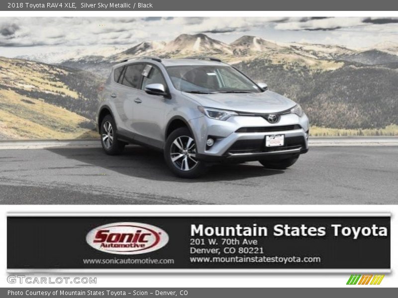 Silver Sky Metallic / Black 2018 Toyota RAV4 XLE