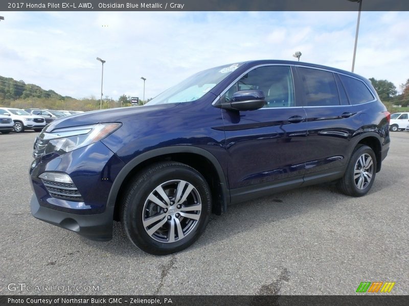 Obsidian Blue Metallic / Gray 2017 Honda Pilot EX-L AWD