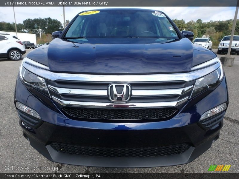 Obsidian Blue Metallic / Gray 2017 Honda Pilot EX-L AWD