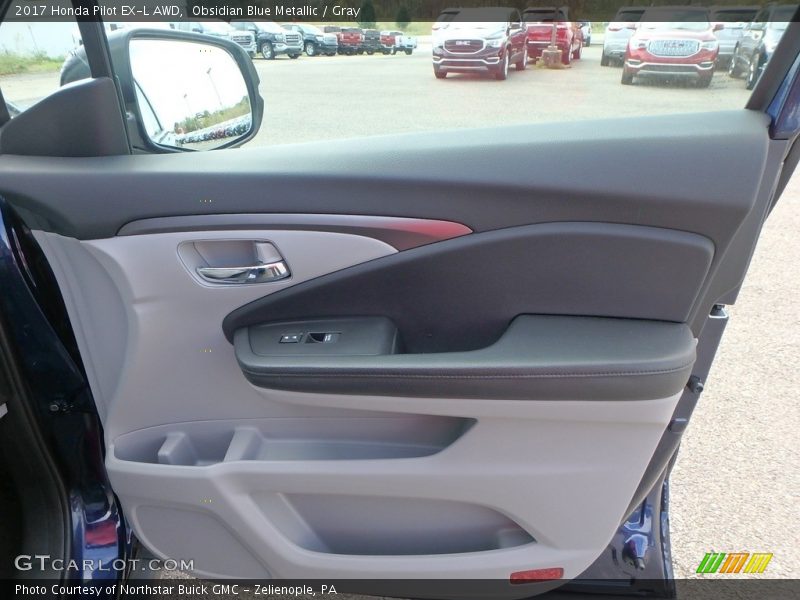 Obsidian Blue Metallic / Gray 2017 Honda Pilot EX-L AWD