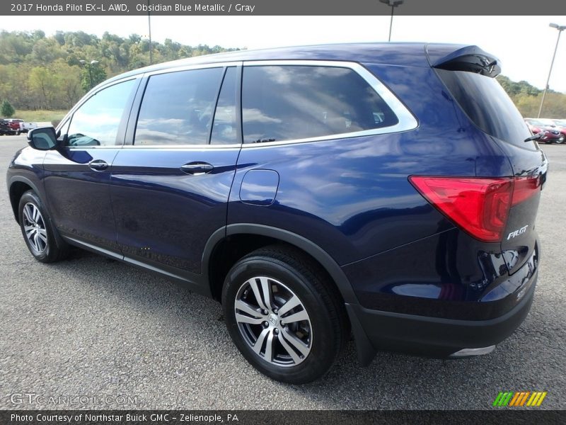 Obsidian Blue Metallic / Gray 2017 Honda Pilot EX-L AWD