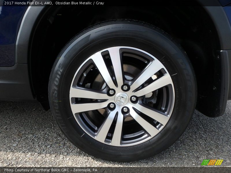 Obsidian Blue Metallic / Gray 2017 Honda Pilot EX-L AWD
