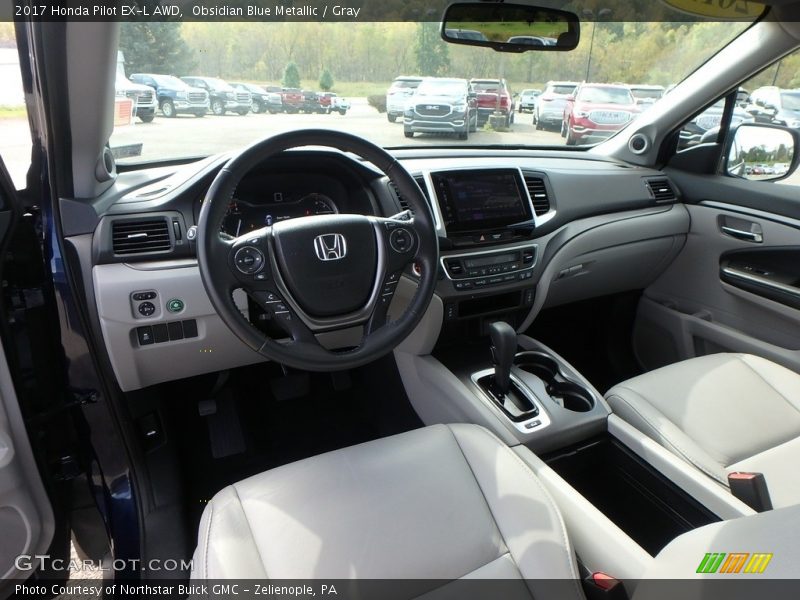 Obsidian Blue Metallic / Gray 2017 Honda Pilot EX-L AWD