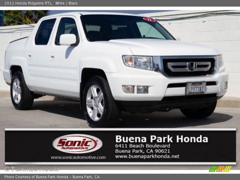 White / Black 2011 Honda Ridgeline RTL