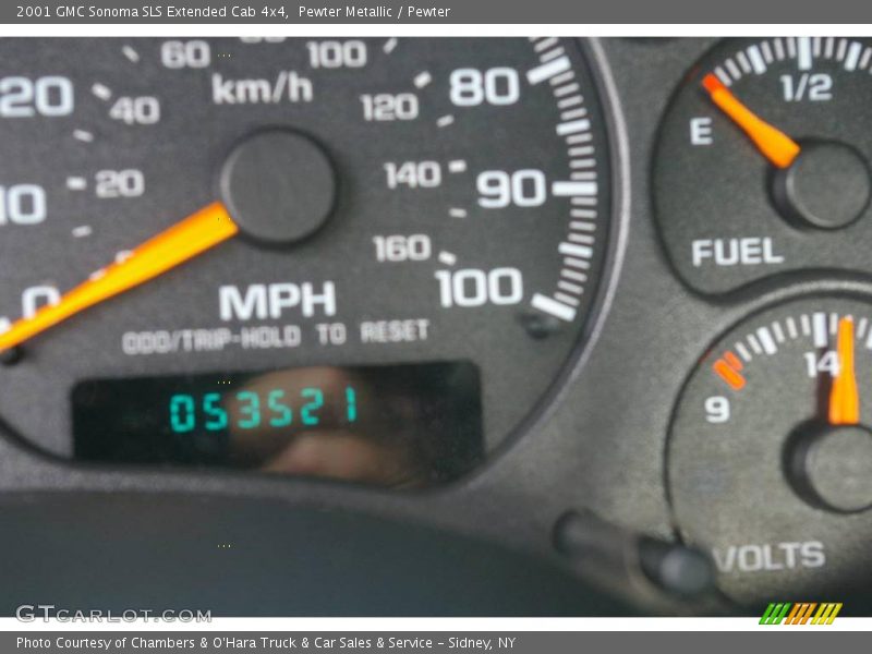 Pewter Metallic / Pewter 2001 GMC Sonoma SLS Extended Cab 4x4