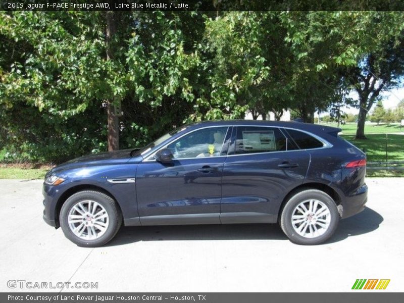 Loire Blue Metallic / Latte 2019 Jaguar F-PACE Prestige AWD