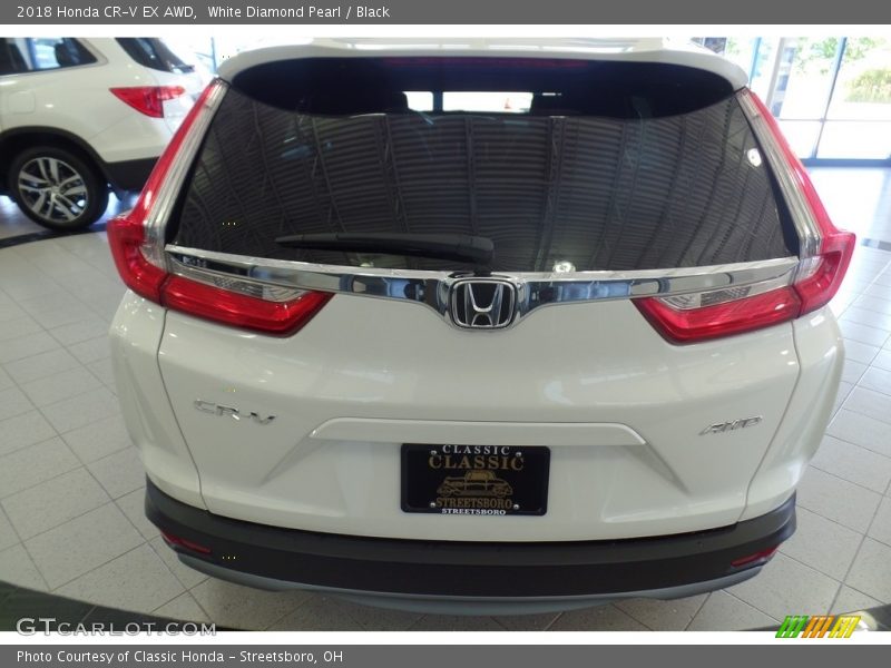 White Diamond Pearl / Black 2018 Honda CR-V EX AWD