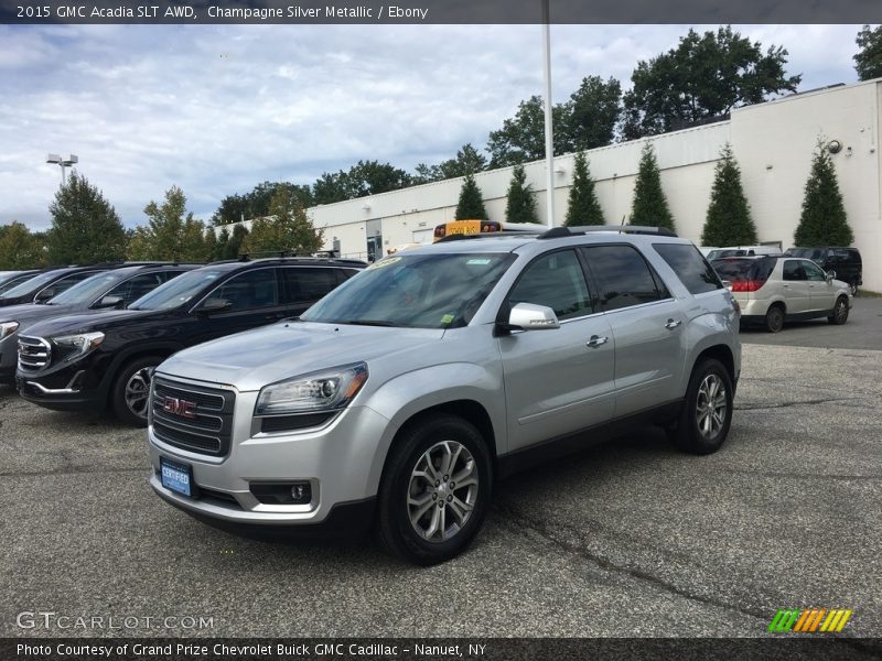 Champagne Silver Metallic / Ebony 2015 GMC Acadia SLT AWD