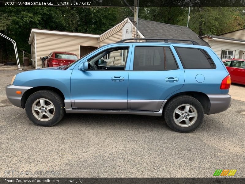 Crystal Blue / Gray 2003 Hyundai Santa Fe GLS
