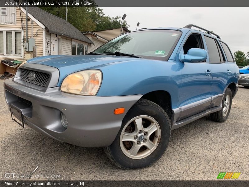 Crystal Blue / Gray 2003 Hyundai Santa Fe GLS