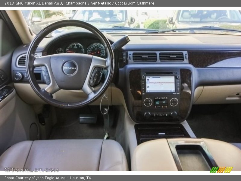 Champagne Silver Metallic / Cocoa/Light Cashmere 2013 GMC Yukon XL Denali AWD