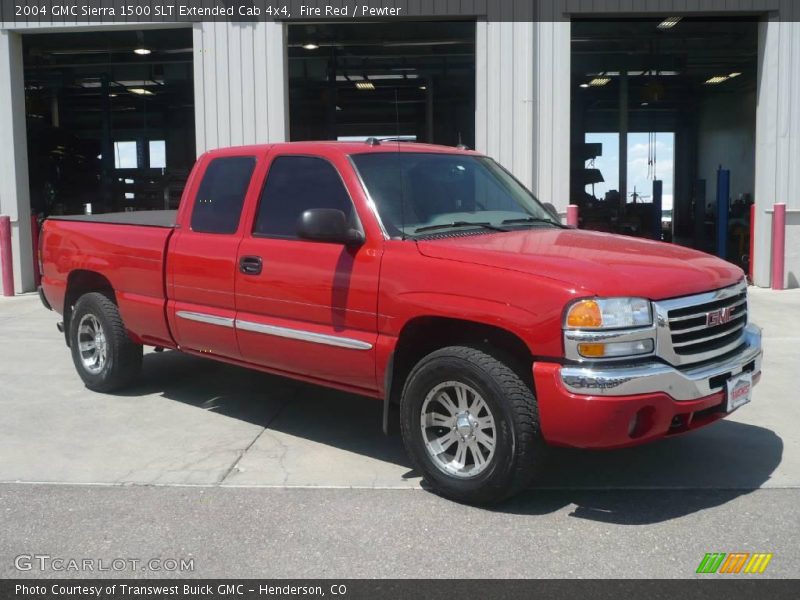 Fire Red / Pewter 2004 GMC Sierra 1500 SLT Extended Cab 4x4