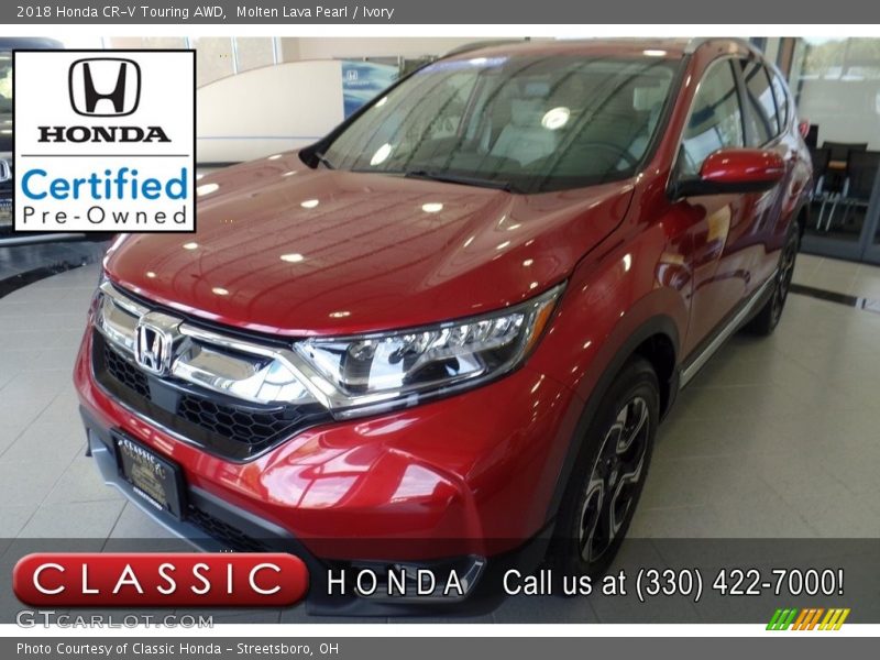 Molten Lava Pearl / Ivory 2018 Honda CR-V Touring AWD