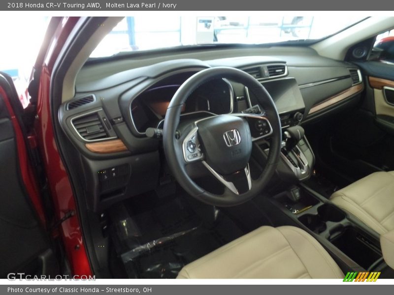Molten Lava Pearl / Ivory 2018 Honda CR-V Touring AWD