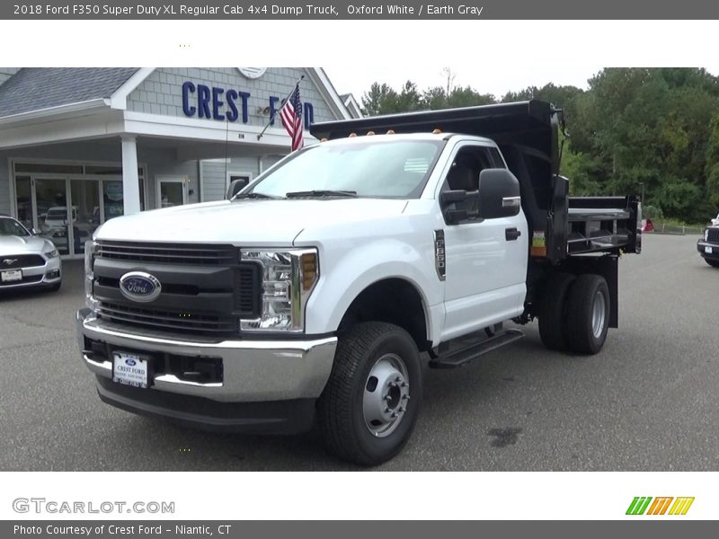 Oxford White / Earth Gray 2018 Ford F350 Super Duty XL Regular Cab 4x4 Dump Truck