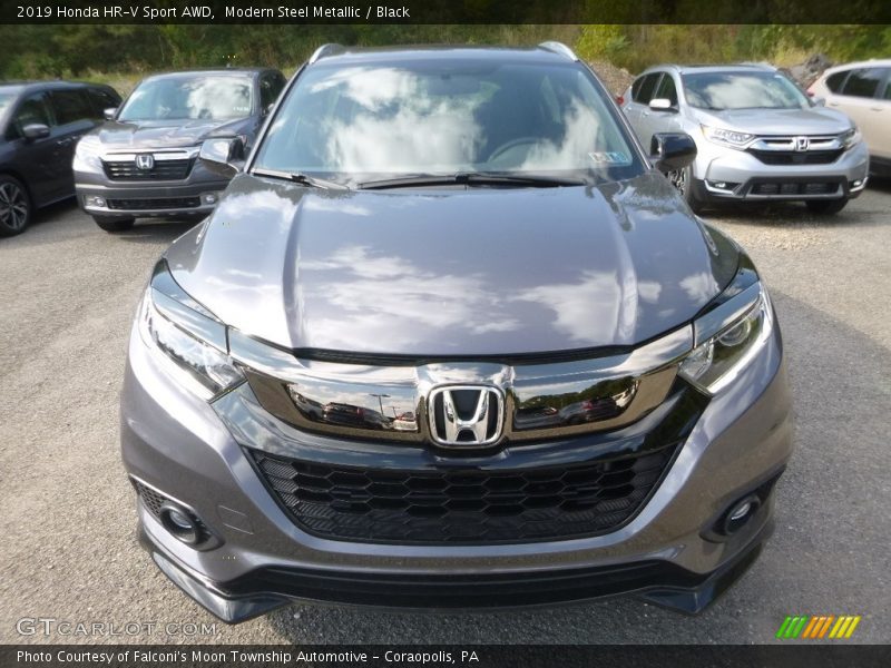 Modern Steel Metallic / Black 2019 Honda HR-V Sport AWD