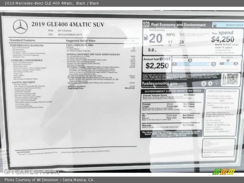 Black / Black 2019 Mercedes-Benz GLE 400 4Matic