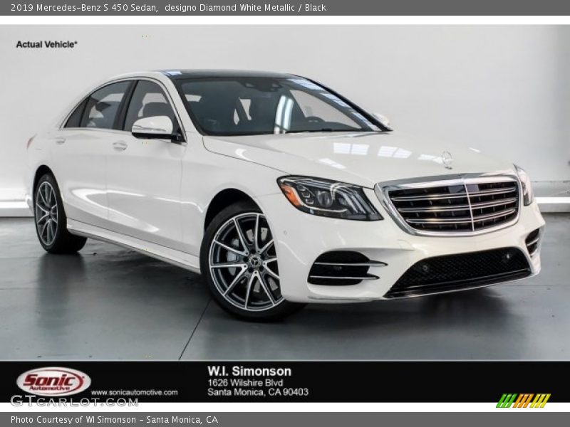 designo Diamond White Metallic / Black 2019 Mercedes-Benz S 450 Sedan