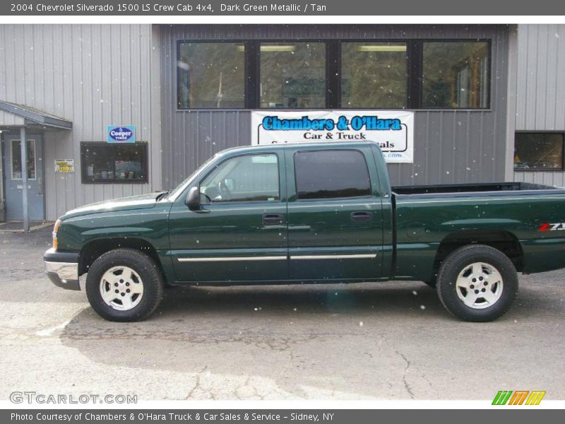 Dark Green Metallic / Tan 2004 Chevrolet Silverado 1500 LS Crew Cab 4x4