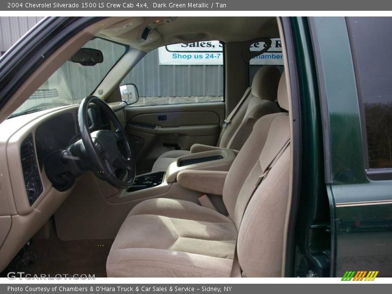 Dark Green Metallic / Tan 2004 Chevrolet Silverado 1500 LS Crew Cab 4x4