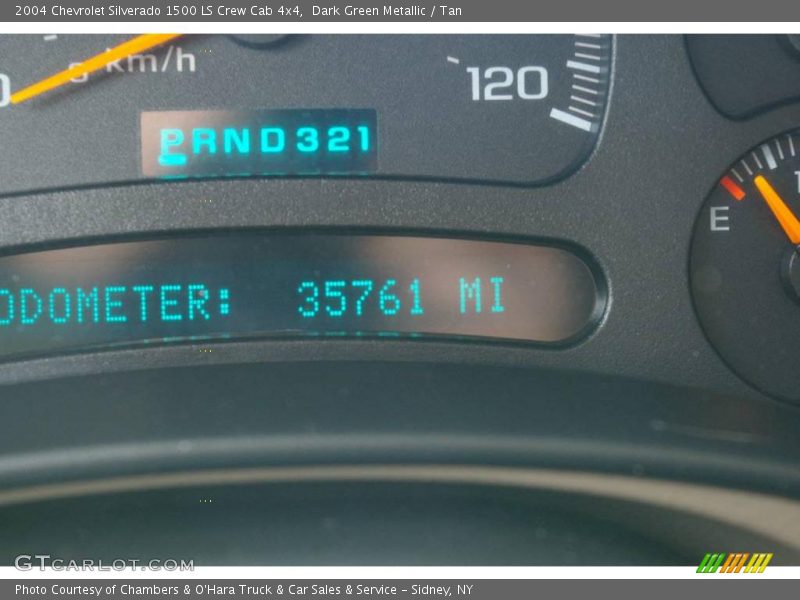 Dark Green Metallic / Tan 2004 Chevrolet Silverado 1500 LS Crew Cab 4x4