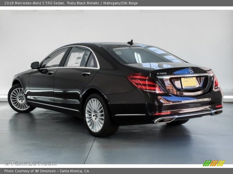 Ruby Black Metallic / Mahogany/Silk Beige 2018 Mercedes-Benz S 560 Sedan