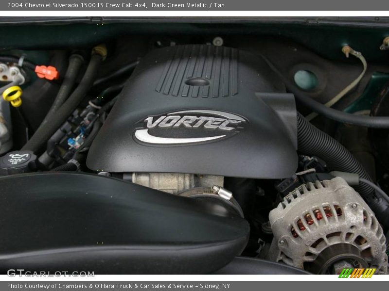 Dark Green Metallic / Tan 2004 Chevrolet Silverado 1500 LS Crew Cab 4x4