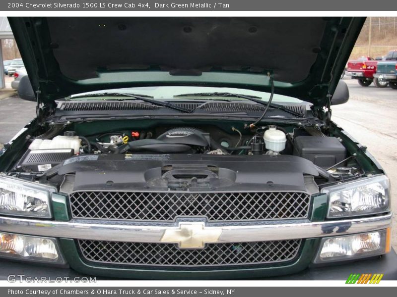 Dark Green Metallic / Tan 2004 Chevrolet Silverado 1500 LS Crew Cab 4x4