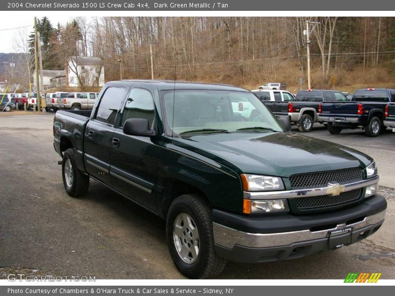 Dark Green Metallic / Tan 2004 Chevrolet Silverado 1500 LS Crew Cab 4x4