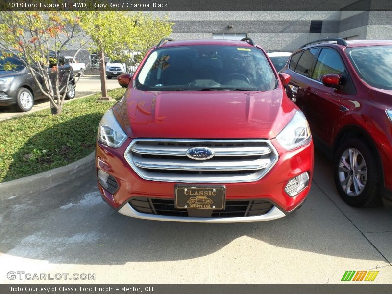 Ruby Red / Charcoal Black 2018 Ford Escape SEL 4WD