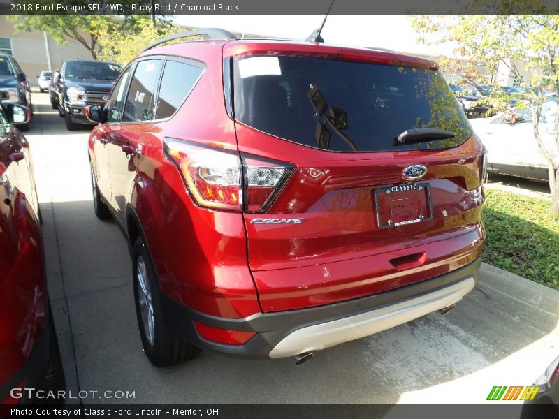 Ruby Red / Charcoal Black 2018 Ford Escape SEL 4WD